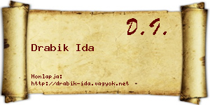 Drabik Ida névjegykártya